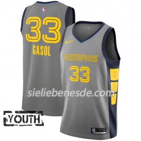 Kinder NBA Memphis Grizzlies Trikot Marc Gasol 33 2018-19 Nike City Edition Grau Swingman